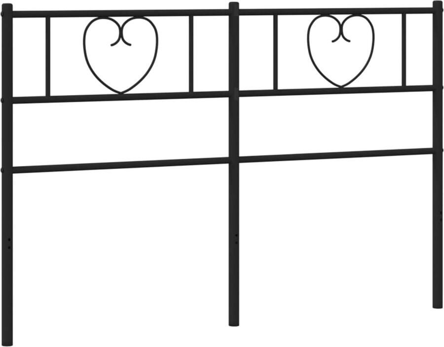 VidaXL Hoofdbord 135 cm metaal zwart
