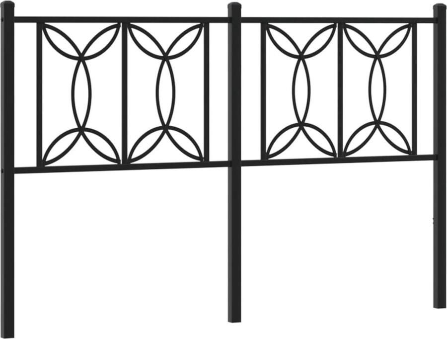 VidaXL Hoofdbord 135 cm metaal zwart