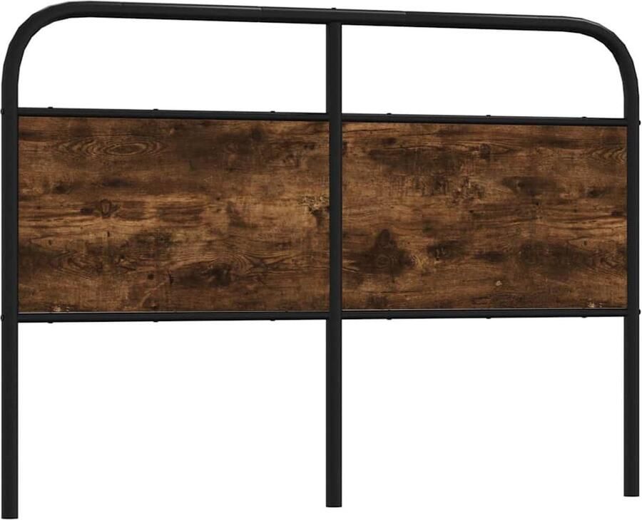 VidaXL Hoofdbord 135 cm staal en bewerkt hout gerookt eikenkleurig