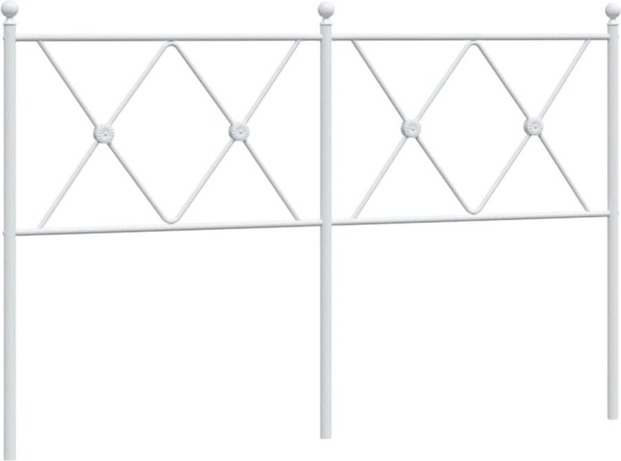 VidaXL Hoofdbord 137 cm metaal wit - Foto 4