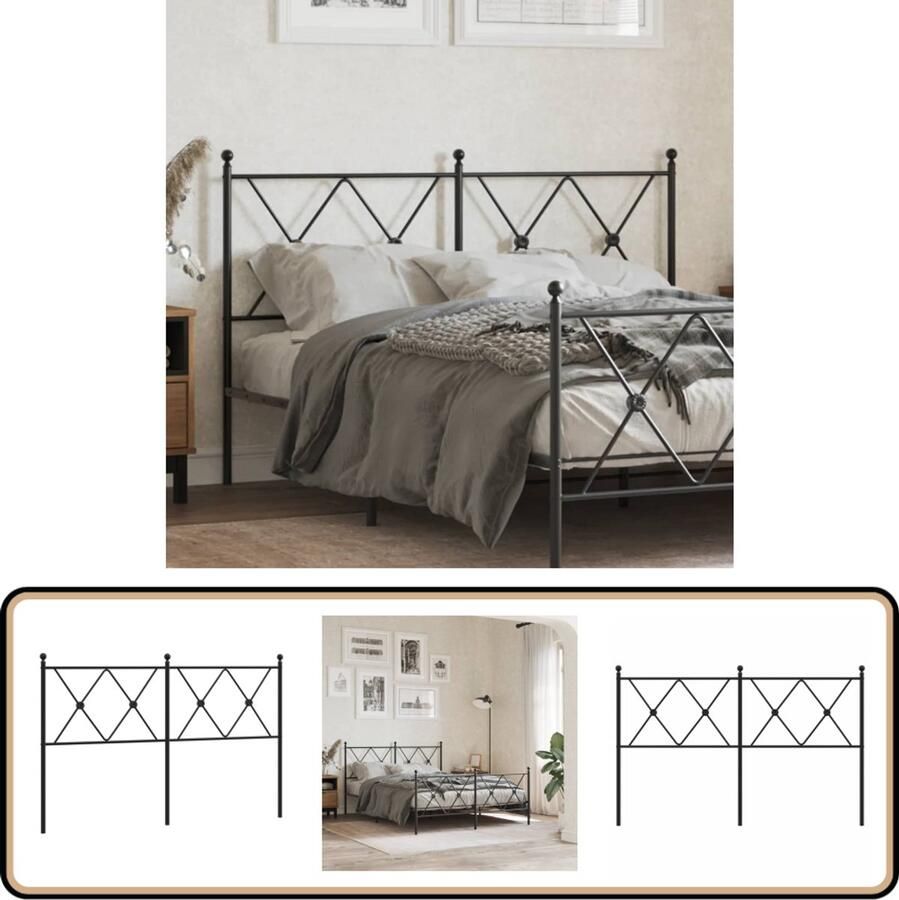 The Living Store Klassiek Hoofdbord 142 x 90.5 cm Metaal Klassieke Hoofdbord Kopen Metalen Hoofdbord Zwart Hoofdbord Bedhoofd