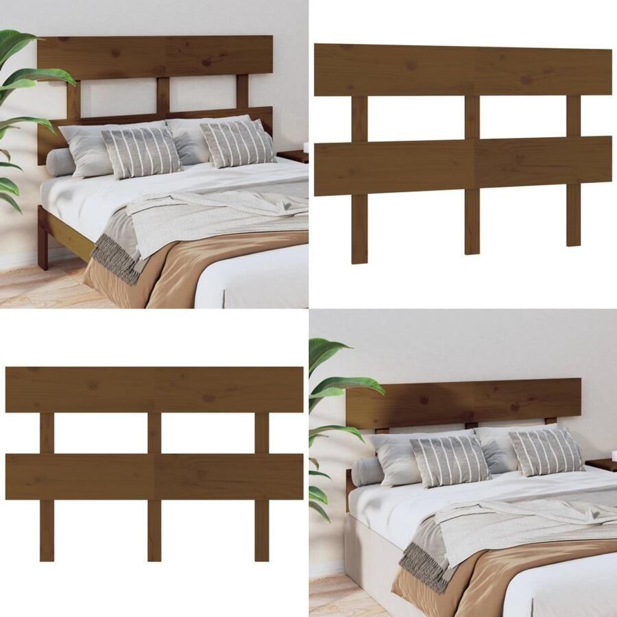 VidaXL Hoofdbord 138x3x81 cm massief grenenhout honingbruin Hoofdbord Hoofdborden Hoofdeinde Houten Hoofdbord