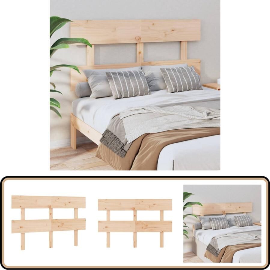 VidaXL Hoofdbord 138x81 cm Massief Grenenhout Hoofd Bord Beddecoratie Hoofdeinde Grenenhout Meubels Bruin Meubel