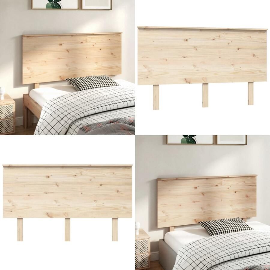 VidaXL Hoofdbord 139x6x82 5 cm massief grenenhout Hoofdbord Hoofdborden Hoofdeinde Houten Hoofdbord