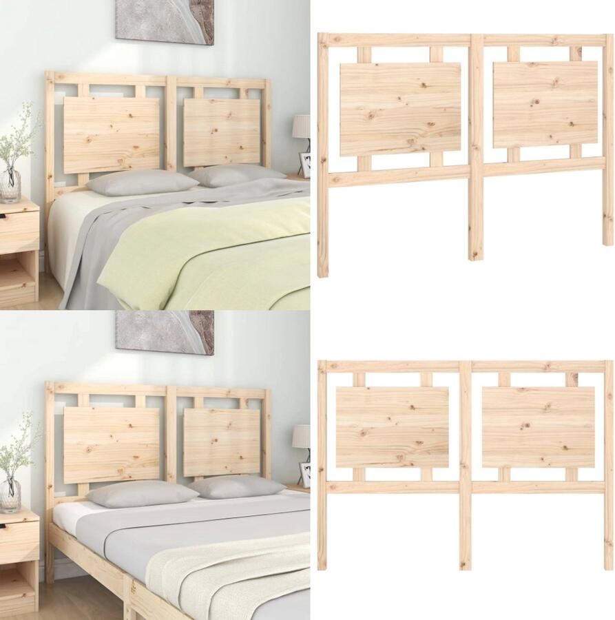 VidaXL Hoofdbord 140 5x4x100 cm massief grenenhout Hoofdbord Hoofdborden Hoofdeinde Houten Hoofdbord