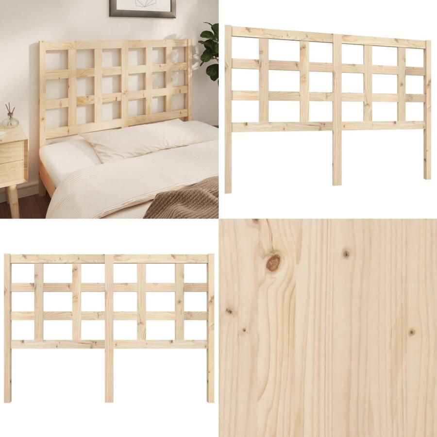 VidaXL Hoofdbord 140 5x4x100 cm massief grenenhout Hoofdbord Hoofdborden Hoofdeinde Houten Hoofdbord