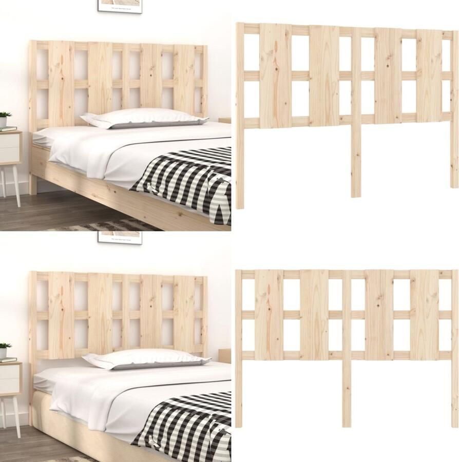 VidaXL Hoofdbord 140 5x4x100 cm massief grenenhout Hoofdbord Hoofdborden Hoofdeinde Houten Hoofdbord - Foto 2