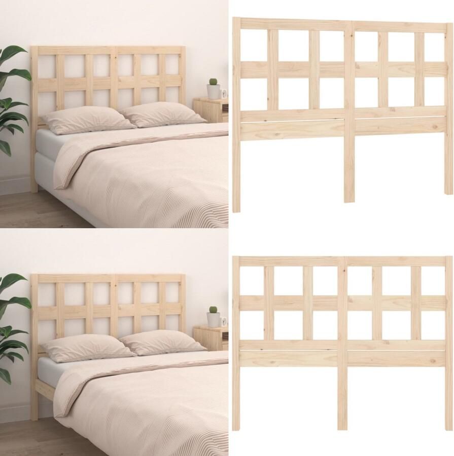 VidaXL Hoofdbord 140 5x4x100 cm massief grenenhout Hoofdbord Hoofdborden Hoofdeinde Houten Hoofdbord