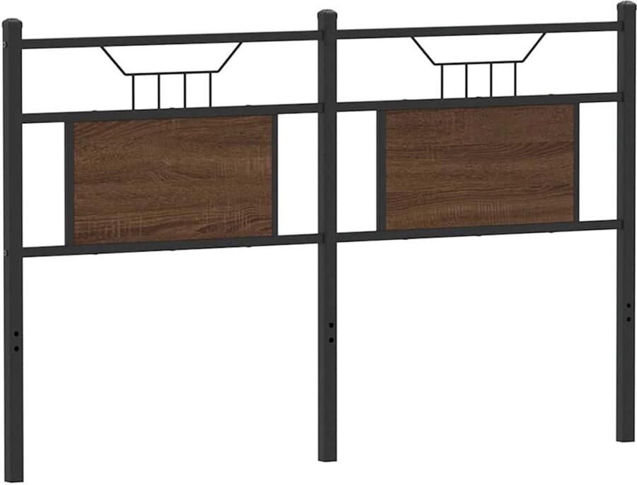 VidaXL Hoofdbord 140 cm bewerkt hout en staal bruin eikenkleurig