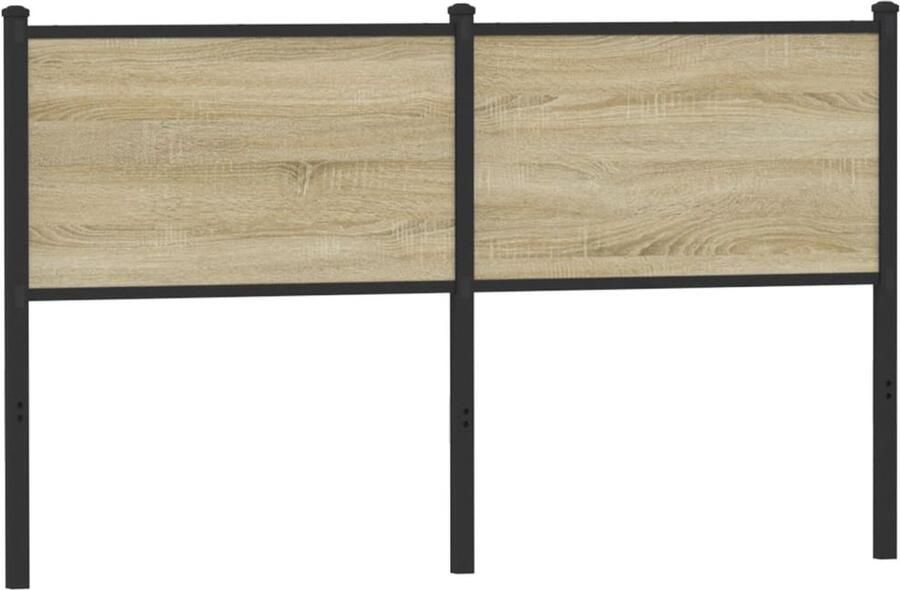 VidaXL Hoofdbord 140 cm bewerkt hout en staal sonoma eikenkleurig