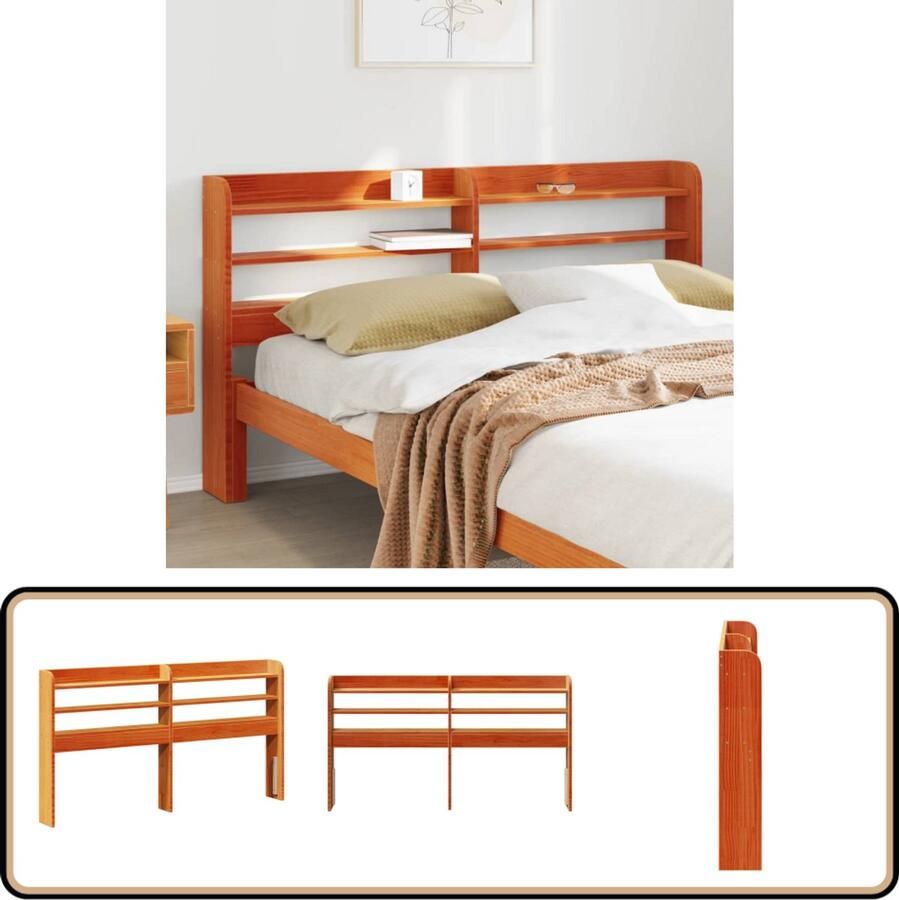 VidaXL Hoofdbord 140 cm Grenenhout Wasbruin Hoofdbord Massief Hout Houten Hoofdbord Rustic Headboard Slaapkamervloerisdecoratie