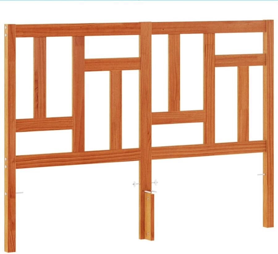 VidaXL Hoofdbord 140 cm massief grenenhout wasbruin - Foto 4
