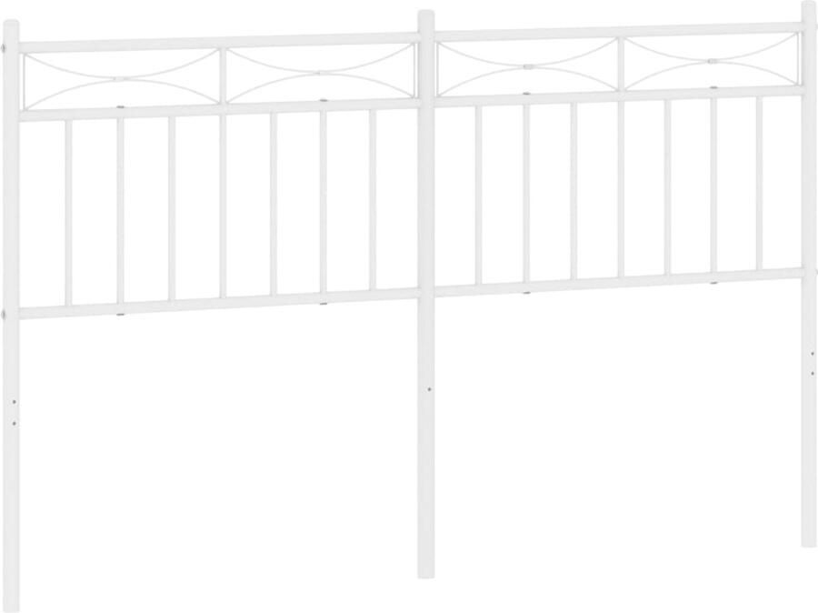VidaXL Hoofdbord 140 cm metaal wit - Foto 3