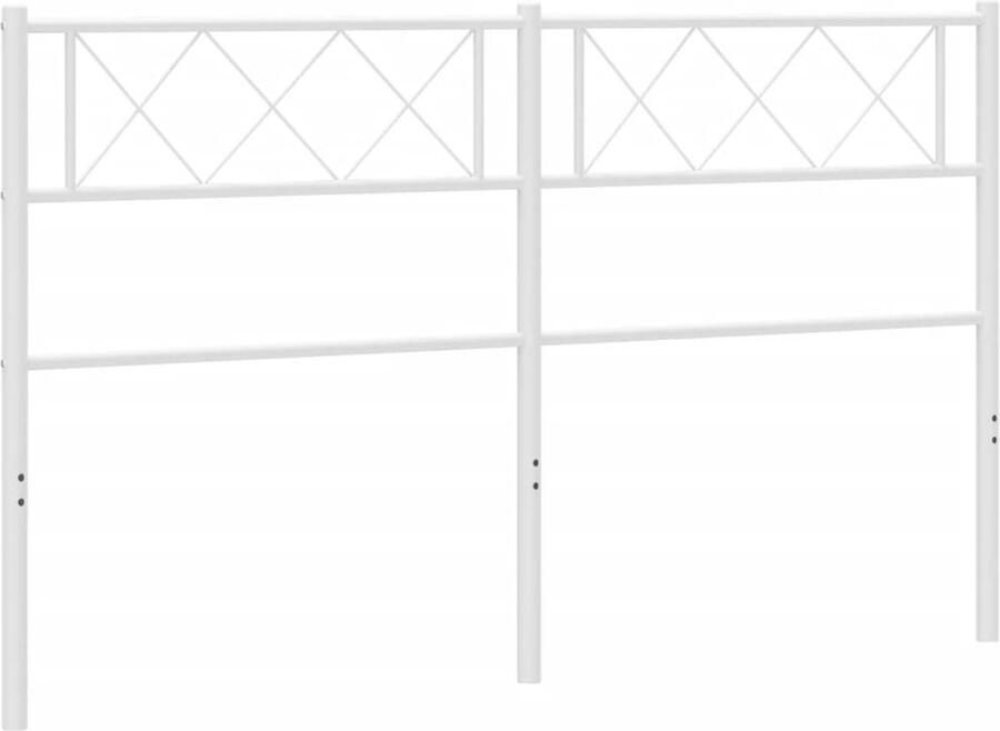 VidaXL Hoofdbord 140 cm metaal wit - Foto 2