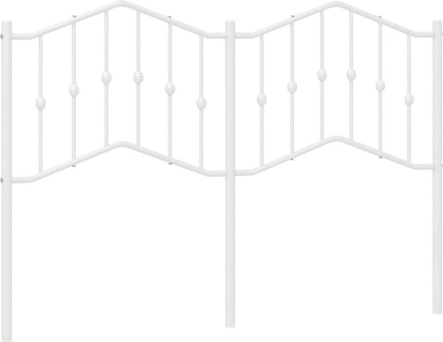 VidaXL Hoofdbord 135 cm metaal wit - Foto 3
