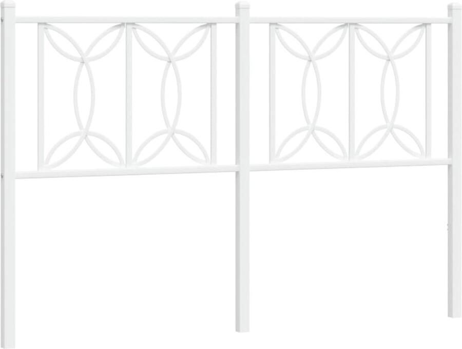 VidaXL Hoofdbord 140 cm metaal wit