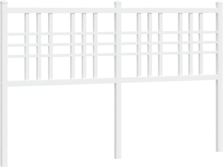 VidaXL Hoofdbord 140 cm metaal wit - Foto 3