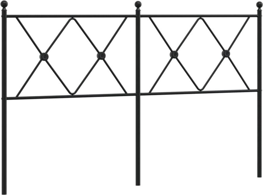 VidaXL Hoofdbord 140 cm metaal zwart
