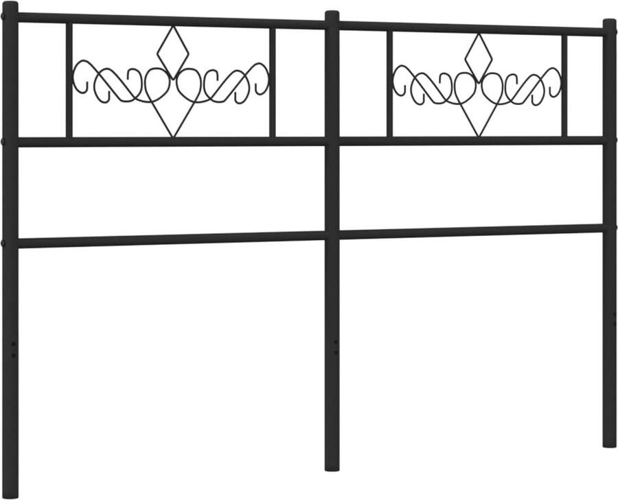 VidaXL Hoofdbord 140 cm metaal zwart - Foto 2