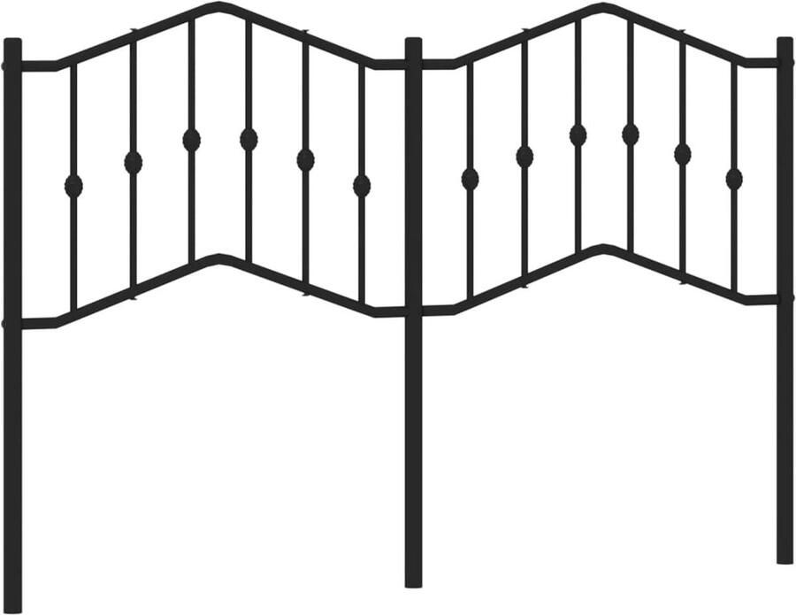 VidaXL Hoofdbord 140 cm metaal zwart - Foto 3