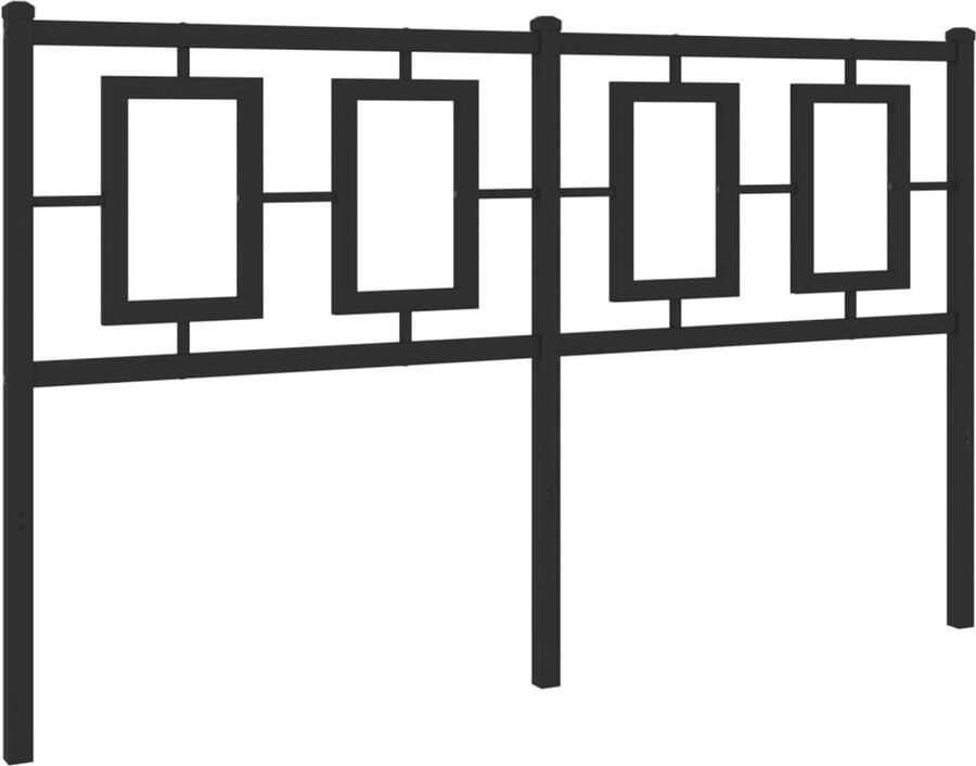 VidaXL Hoofdbord 140 cm metaal zwart - Foto 2