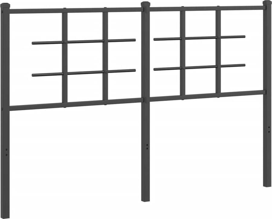 VidaXL Hoofdbord 140 cm metaal zwart
