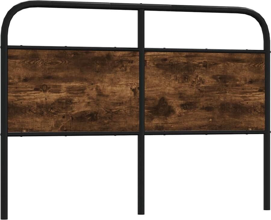 VidaXL Hoofdbord 140 cm staal en bewerkt hout gerookt eikenkleurig