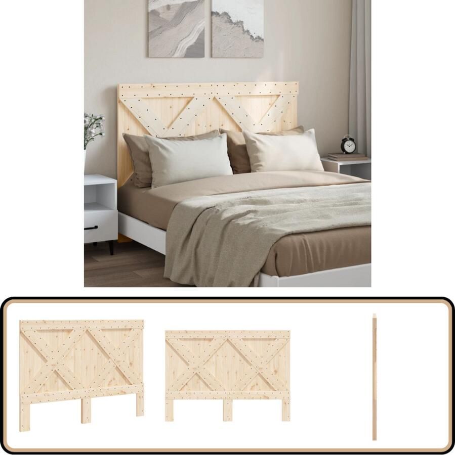VidaXL Hoofdbord 140x104 cm Massief Grenenhout Hoofdbord Hoofddekking Beddecoratie Slaapkamers Houten Meubels Grenenhout