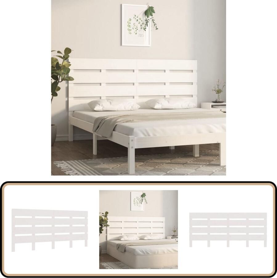 VidaXL Hoofdbord 140x80 cm Massief Grenenhout Wit Houten Hoofdbord Hoofdeinde Massief Hout Grenenhout Witte Hoofdbord Trendig Hoofdbord Comfortabel Hoofdbord Slaapkamersdecoratie