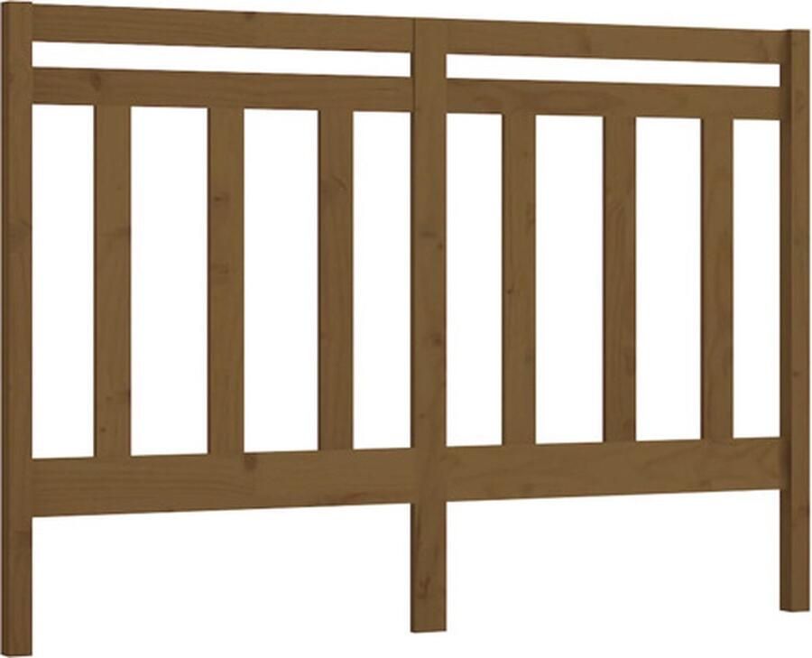 VidaXL Hoofdbord 141x4x100 cm massief grenenhout honingbruin