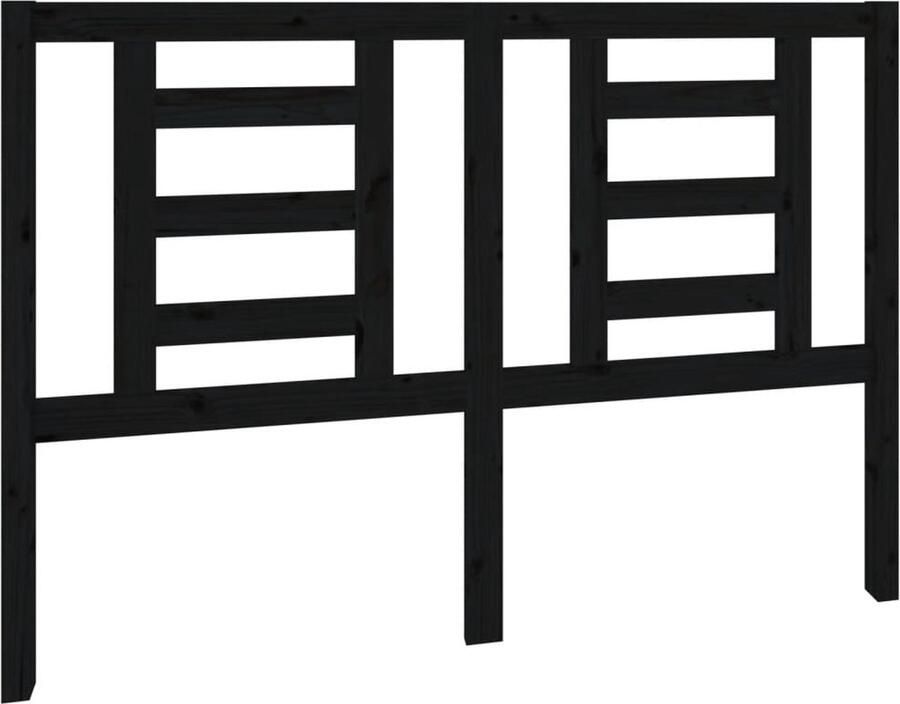 VidaXL Hoofdbord 141x4x100 cm massief grenenhout zwart - Foto 6
