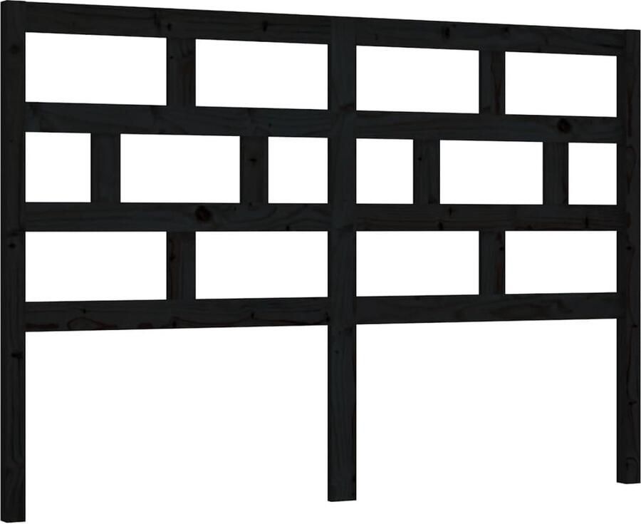 VidaXL Hoofdbord 141x4x100 cm massief grenenhout zwart