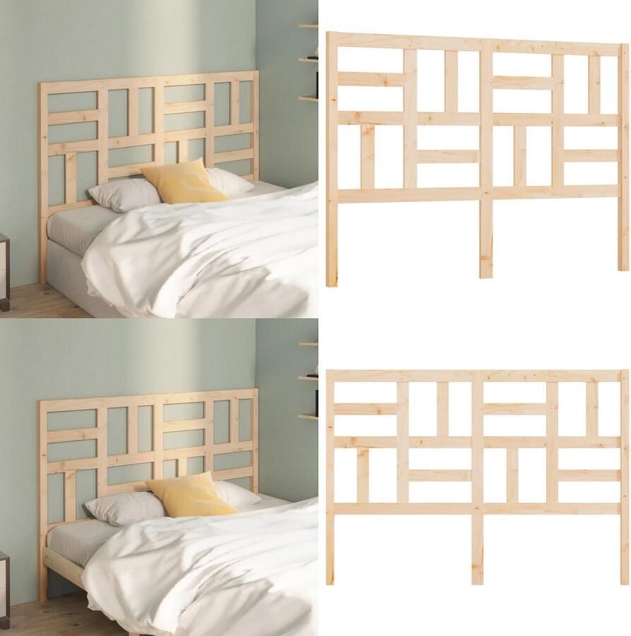 VidaXL Hoofdbord 141x4x104 cm massief grenenhout Hoofdbord Hoofdborden Hoofdeinde Houten Hoofdbord