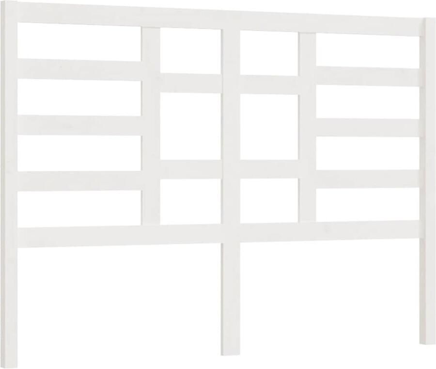 VidaXL Hoofdbord 141x4x104 cm massief grenenhout wit - Foto 3