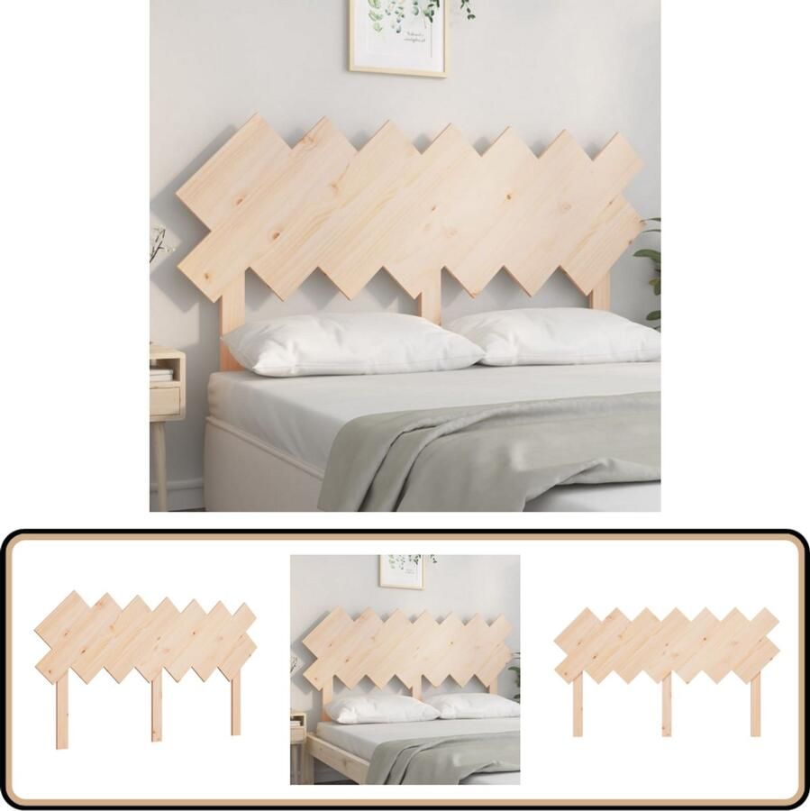 VidaXL Hoofdbord 141x80 5 cm Massief Grenenhout Hoofdboard Houten Hoofdbord Hoofdeinde Grenenhout Rustic Landelijk Interieur Comfortabel Bruine Kleuren Bedroom Decor