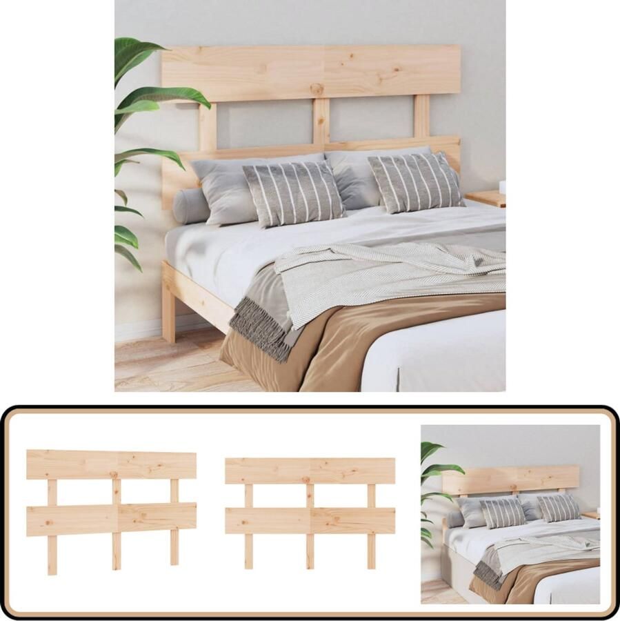 VidaXL Hoofdbord 144x3x81 cm Massief Grenenhout Houten Hoofdbord Hoofdeinde Grenenhout Bruine Hoofdbord Beddecoratie Slaapkamer Decoratie Comfortabel Hoofdbord