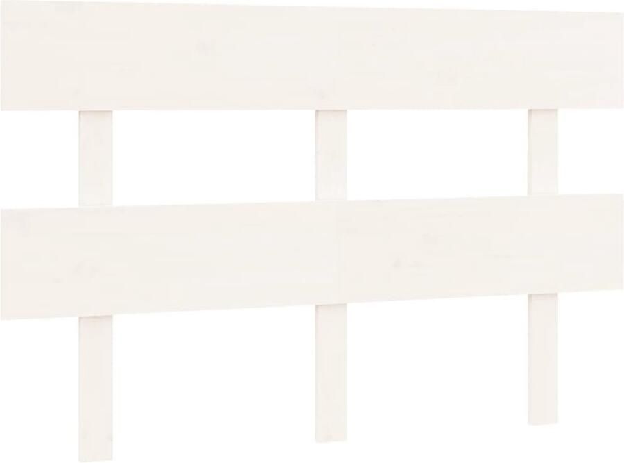 VidaXL Hoofdbord 124x3x81 cm massief grenenhout wit