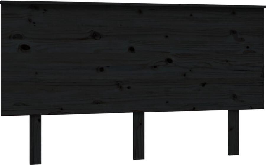 VidaXL Hoofdbord 144x6x82 5 cm massief grenenhout zwart