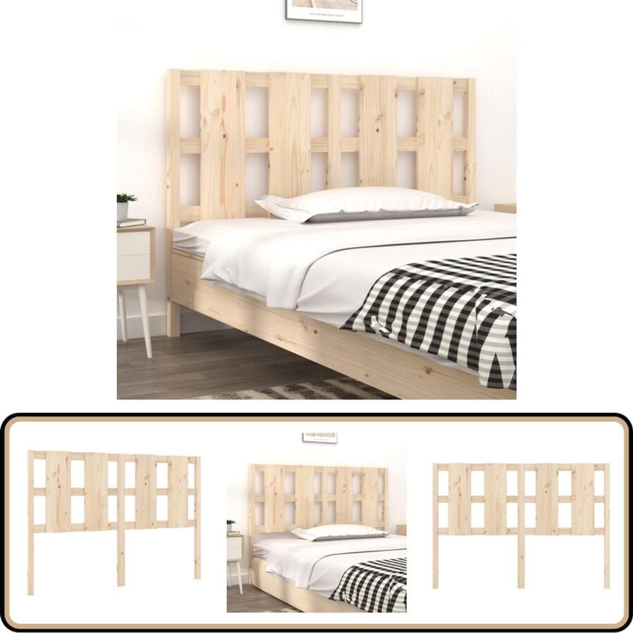 VidaXL Hoofdbord 140 5x100 cm Massief Grenenhout Hoofdboard Hoofdeinde Houten Hoofdbord Rustic Decor Slaapkamerstijl Grenenhout Meubels Vintage Style