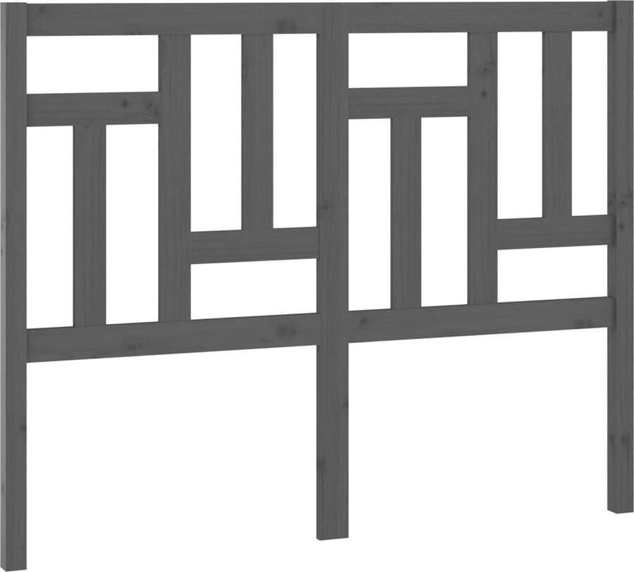 VidaXL Hoofdbord 145 5x4x100 cm massief grenenhout grijs