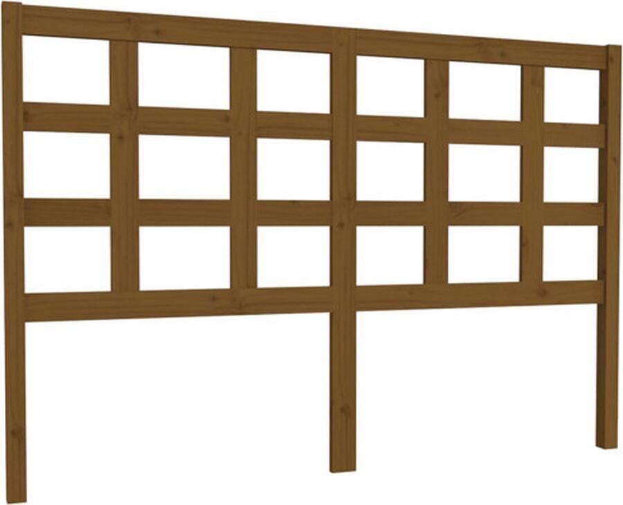 VidaXL Hoofdbord 145 5x4x100 cm massief grenenhout honingbruin