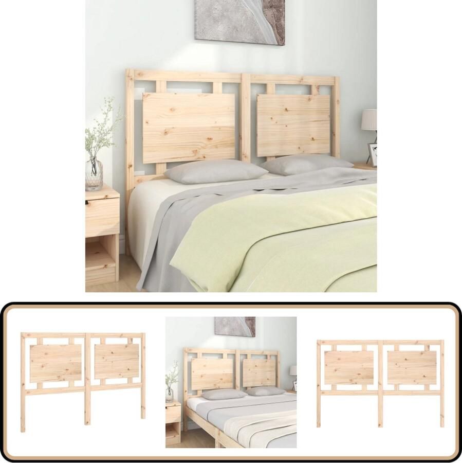 VidaXL Hoofdbord 145 5x4x100 cm Massief Grenenhout Hoofdboard Houten Hoofdbord Hoofdeinde Beddecoratie Slaapkamer Decoratie Bruine Hoofdbord Rustic Interieur Massief Hout Comfort Leeshoek Tv Hoek