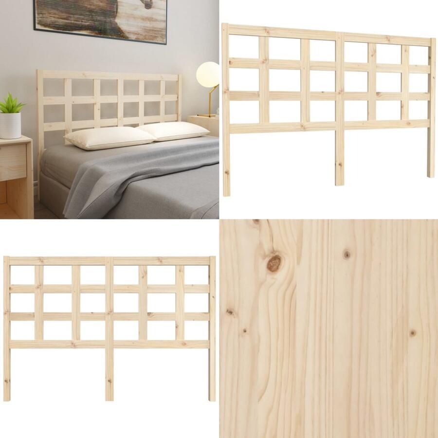 VidaXL Hoofdbord 145 5x4x100 cm massief grenenhout Hoofdbord Hoofdborden Hoofdeinde Houten Hoofdbord - Foto 2