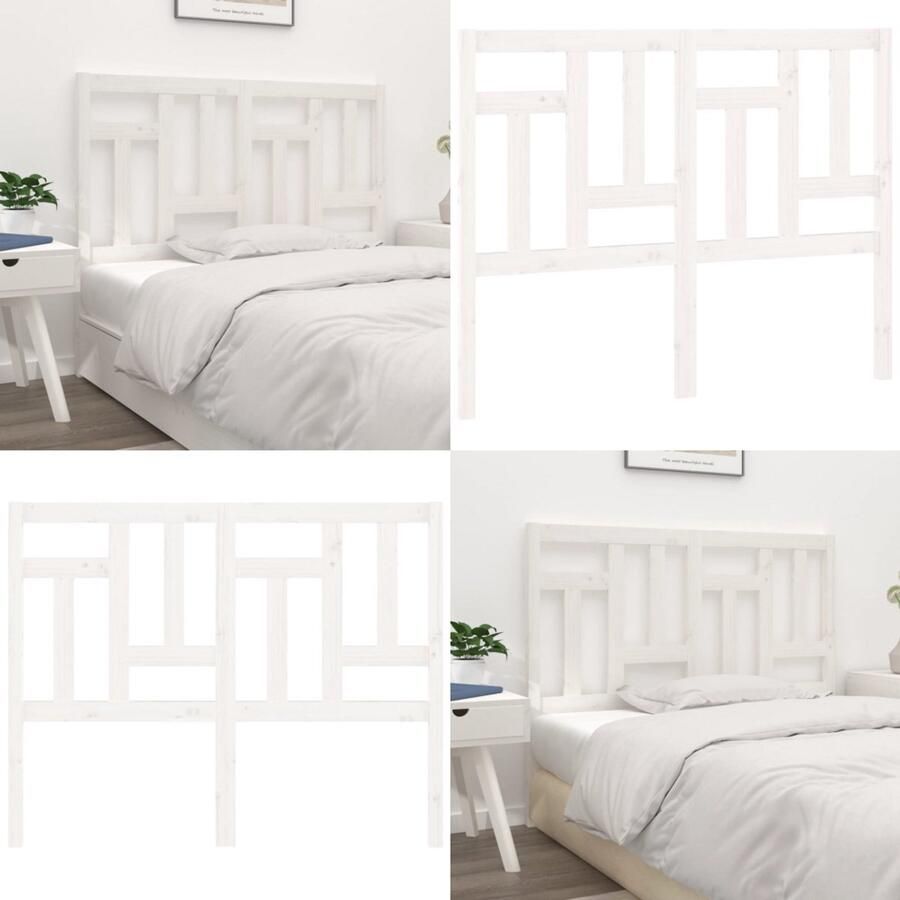The Living Store Houten Hoofdeinde Rustieke Charme 145.5 x 4 x 100 cm Wit Houten Hoofdbord Hoofdeinde Beddecoratie Rustic Interieur Landelijk Meubilair - Foto 3