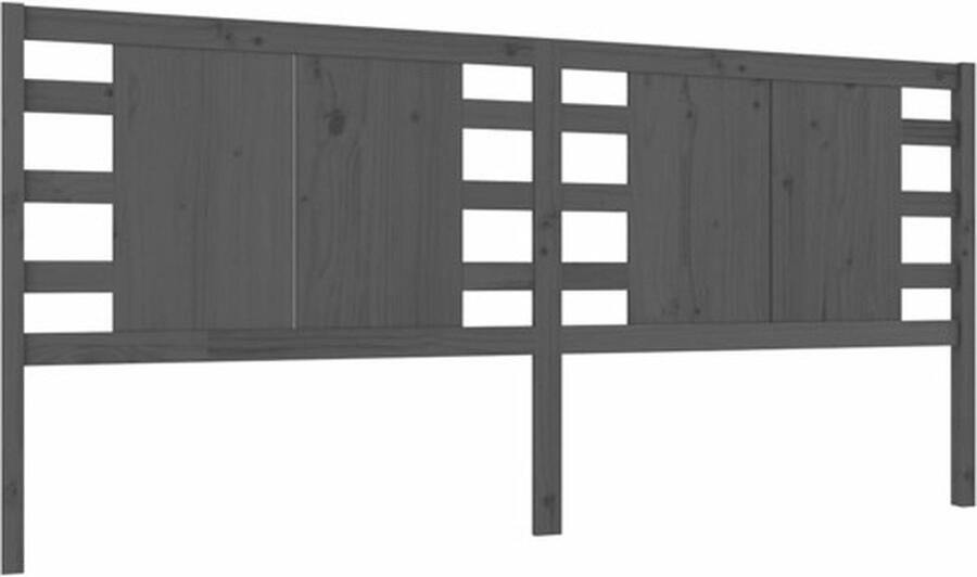 VidaXL Hoofdbord 166x4x100 cm massief grenenhout grijs - Foto 3