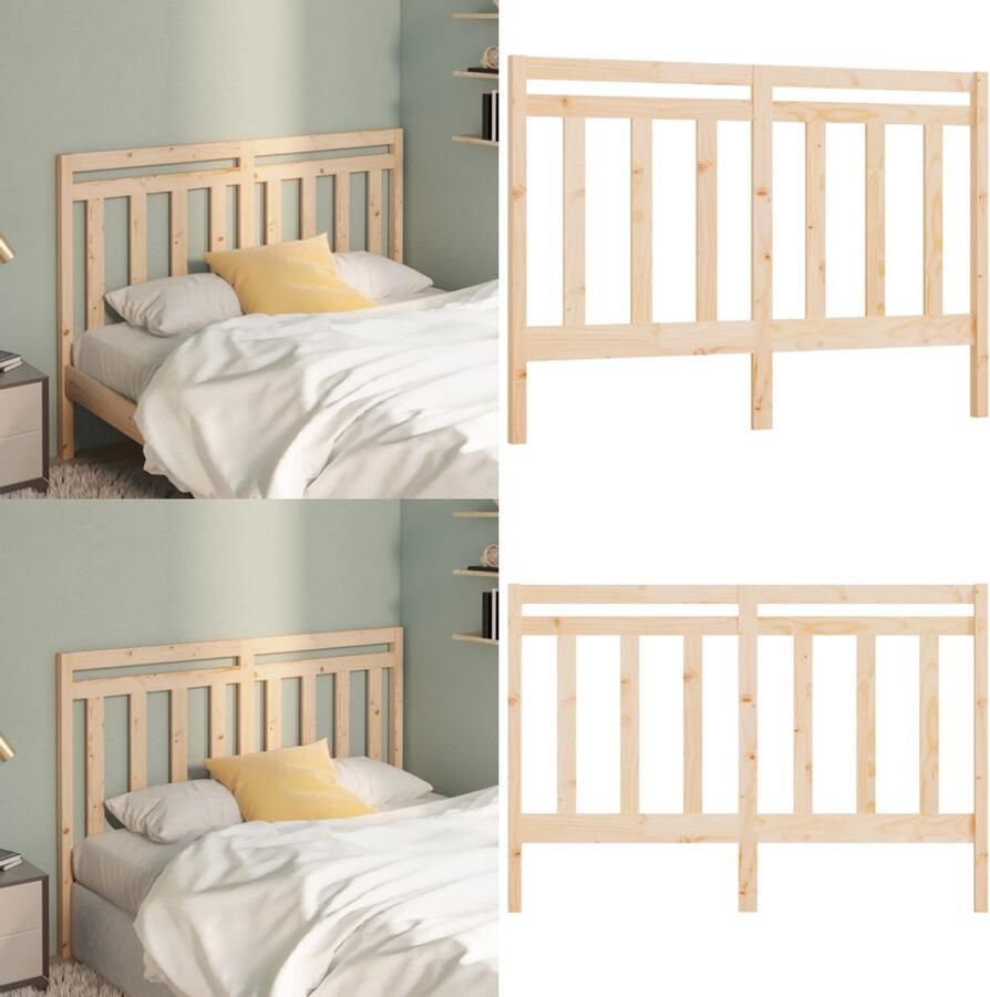 VidaXL Hoofdbord 156x4x100 cm massief grenenhout Hoofdbord Hoofdborden Hoofdeinde Houten Hoofdbord