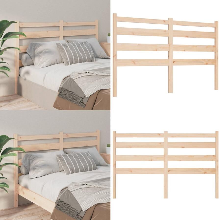 VidaXL Hoofdbord 146x4x100 cm massief grenenhout Hoofdbord Hoofdborden Hoofdeinde Houten Hoofdbord