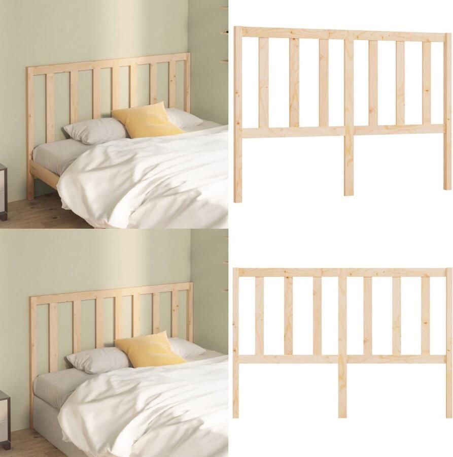 VidaXL Hoofdbord 146x4x100 cm massief grenenhout Hoofdbord Hoofdborden Hoofdeinde Houten Hoofdbord