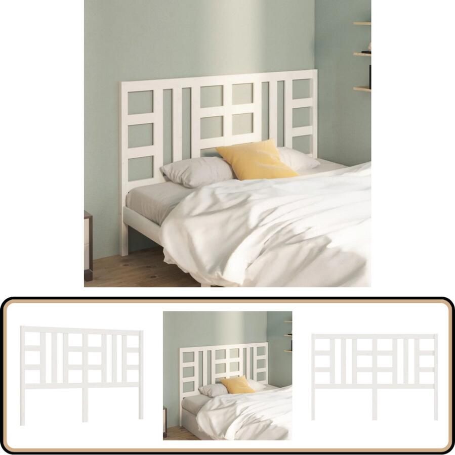 VidaXL Hoofdbord 146x4x100 cm Massief Grenenhout Wit Houten Hoofdbord Klassieke Hoofdbord Wit Hoofdbord Grenenhout Hoofdbord Met Bijpassende Kleuren