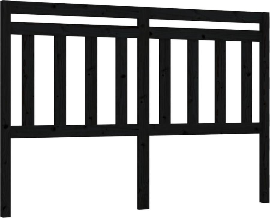 VidaXL Hoofdbord 146x100 cm Zwart Grenenhout Hoofd Bord Hoofdeinde Bedding Accessoires Houten Hoofdbord Grenenhout - Foto 2